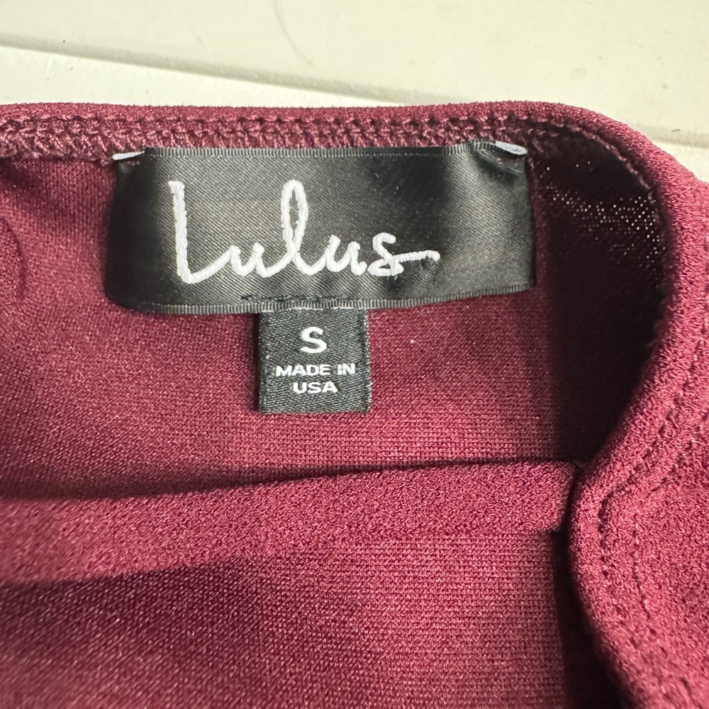 Lulus Women’s Sz S Forever Your Girl Maroon Plum Ruched Slip Mini Dress - Picture 3 of 5